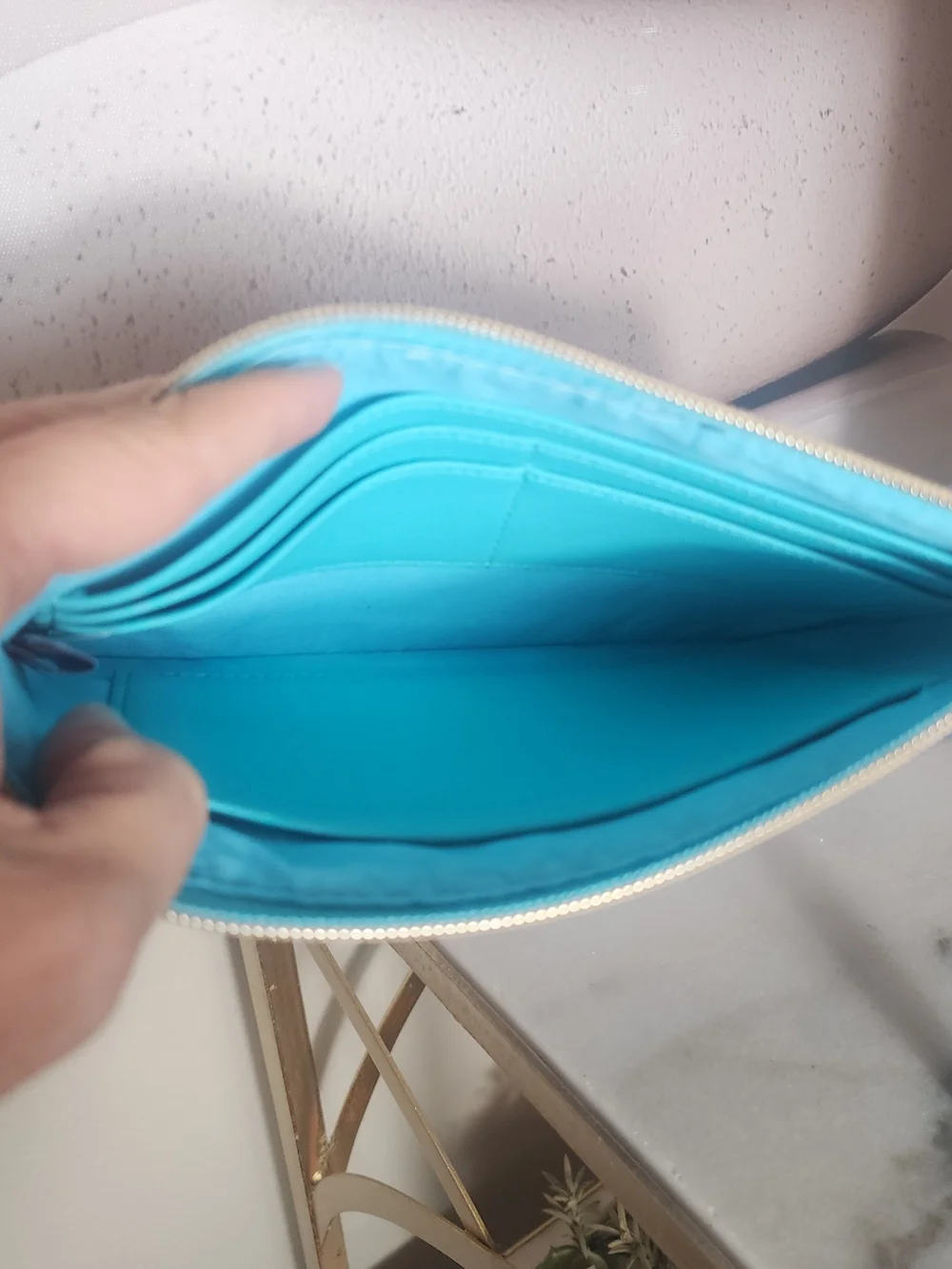 Disney Stitch Navy Blue and Turquoise Zipper Pouch